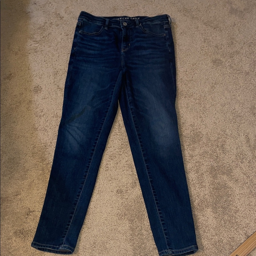 American Eagle Outfitters Women's Dark Blue Skinny Jeans
